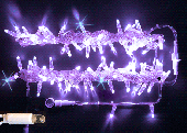 Гирлянда Нить, 10м., 100 LED, Фиолетовый, с мерцанием, прозрачный провод (пвх), с защитным колпачком. 07-3785