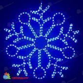 Светодиодная снежинка с кольцами 0,9м, 220В, синий, прозрачный провод. 04-3531