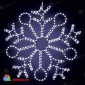 Светодиодная снежинка с кольцами 0,9м, 220В, холодный белый, прозрачный провод. 04-3530