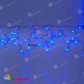 Гирлянда Бахрома 4.8х0.6 м., 160 LED, синий, без мерцания, белый резиновый провод (Каучук), с защитным колпачком. 11-1993