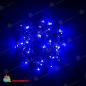 Гирлянда Нить 10 м., 75 LED, синий, с мерцанием, черный резиновый провод (Каучук), 220В. 04-3477