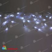 Гирлянда Бахрома 4.8х0.6 м., 160 LED, холодный белый, с мерцанием, белый резиновый провод (Каучук), с защитным колпачком. 11-1996