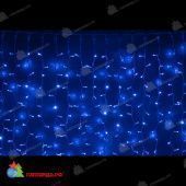 Гирлянда светодиодный занавес, 2x6м., 1140 LED, синий, без мерцания, белый резиновый провод (Каучук), с защитным колпачком. 11-1289