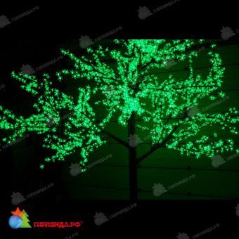 Светодиодное дерево Вишня высота 3.6 м., зеленый, постоянное свечение. 11-1179