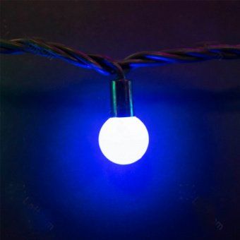 Гирлянда нить с насадками ШАРИКИ D23мм, 10м., 100 LED, RGB, черный резиновый провод (Каучук). 04-3193