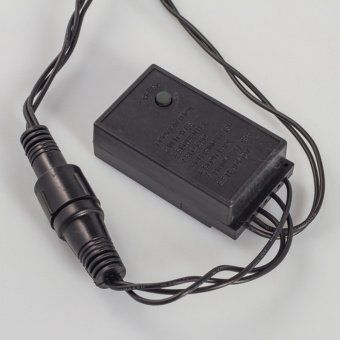 Гирлянда Нить, 10м., 100 LED, мульти цвет, контроллер, черный ПВХ провод. 05-1980