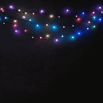 Гирлянда нить с насадками ШАРИКИ D23мм, 10м., 100 LED, RGB, черный резиновый провод (Каучук). 04-3193