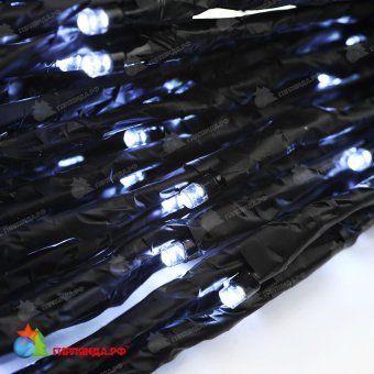 Светодиодные Дреды 2.4 м. 1120 LED, холодный белый, с мерцанием, черные ветки. 07-3224