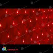 Светодиодная сетка, 2х2м., 288 LED, красный, чейзинг, черный провод (пвх). 11-2116