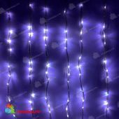 Гирлянда светодиодный занавес Водопад 1x6м., 960 LED, синий цвет, прозрачный ПВХ провод. 13-1203