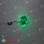 Гирлянда Нить, 10м., 200 LED, зеленый, чейзинг, контроллер, черный ПВХ провод. 11-1436