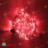 Гирлянда Нить, 10м., 100 LED, Красный, без мерцания, прозрачный провод (пвх). 07-3814