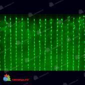 Гирлянда умный светодиодный занавес 2.4х3.6 м., 1344 LED, зеленый, с мерцанием, контроллер, прозрачный ПВХ провод. 11-1146