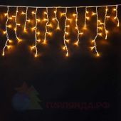 Гирлянда Бахрома, 3х0.5 м., 112 LED, желтый, без мерцания, белый резиновый провод (Каучук), с защитным колпачком. 07-3487