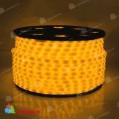 Светодиодный дюралайт LED матовый, 2-х проводной, желтый, без мерцания, кратность резки 1 метр, диаметр 13 мм, 220В, 100 м. 06-3235