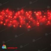 Гирлянда Бахрома, 3х0.5 м., 112 LED, красный, без мерцания, белый резиновый провод (Каучук), с защитным колпачком. 07-3486