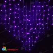 Гирлянда Бахрома, 3х0.9 м., 144 LED, фиолетовый, с мерцанием, прозрачный ПВХ провод. 07-3505