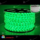 Светодиодный дюралайт матовый LED, 2-х проводной, зеленый, без мерцания, кратность резки 1 метр, диаметр 13 мм, 220В, 100 м. 07-3998