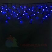 Гирлянда Бахрома, 3,1х0.5м., 150 LED, синий, без мерцания, черный резиновый провод (Каучук), с защитным колпачком. 04-3157