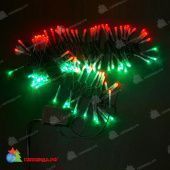 Гирлянда Нить, 5м., 120 LED, красный-зеленый, чейзинг, с контроллером, черный провод (пвх). 11-2282