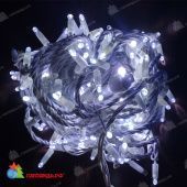 Гирлянда Нить, 20м., 200 LED, холодный белый, с мерцанием, белый резиновый провод (Каучук) с защитным колпачком. 13-1422
