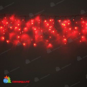 Гирлянда Бахрома, 3,1х0.5 м., 150 LED, красный, без мерцания, прозрачный ПВХ провод (Без колпачка), 220В. 04-3225